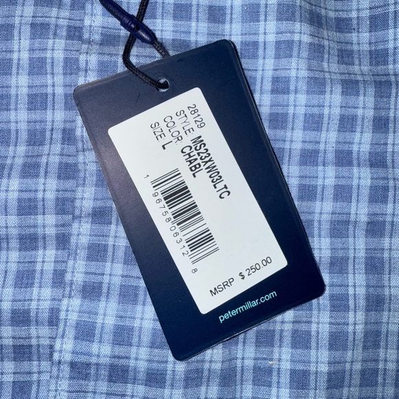 Peter Millar Crown Crafted Flex Finish Chambray Check Shirt - Picture 3 of 7